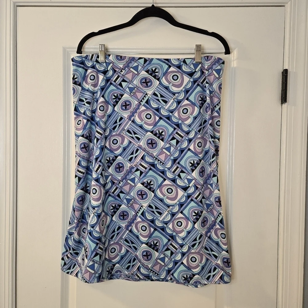 Sigrid Olsen Below Knee Multicolor Maxi Skirt Size L With Front Slit